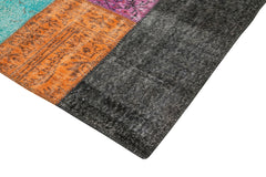 Kırk Yama Pembe Patchwork Pamuk Yün El Dokuma Halısı 206x278 Agacan