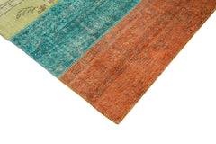 Kırk Yama Pembe Patchwork Pamuk Yün El Dokuma Halısı 205x290 Agacan