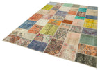 Kırk Yama Pembe Patchwork Pamuk Yün El Dokuma Halısı 206x297 Agacan