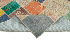 Kırk Yama Pembe Patchwork Pamuk Yün El Dokuma Halısı 206x297 Agacan