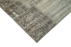 Kırk Yama Gri Patchwork Pamuk Yün El Dokuma Halısı 202x296 Agacan