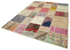 Kırk Yama Pembe Patchwork Pamuk Yün El Dokuma Halısı 203x292 Agacan