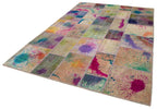 Kırk Yama Pembe Patchwork Pamuk Yün El Dokuma Halısı 204x300 Agacan