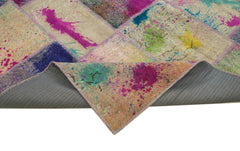 Kırk Yama Pembe Patchwork Pamuk Yün El Dokuma Halısı 204x300 Agacan