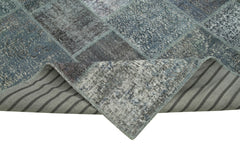 Kırk Yama Gri Patchwork Pamuk Yün El Dokuma Halısı 205x303 Agacan
