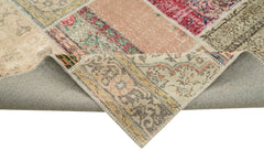 Kırk Yama Bej Patchwork Pamuk Yün El Dokuma Halısı 303x402 Agacan