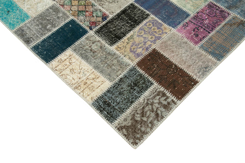Kırk Yama Pembe Patchwork Pamuk Yün El Dokuma Halısı 294x412 Agacan