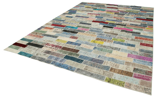 Kırk Yama Pembe Patchwork Pamuk Yün El Dokuma Halısı 300x407 Agacan