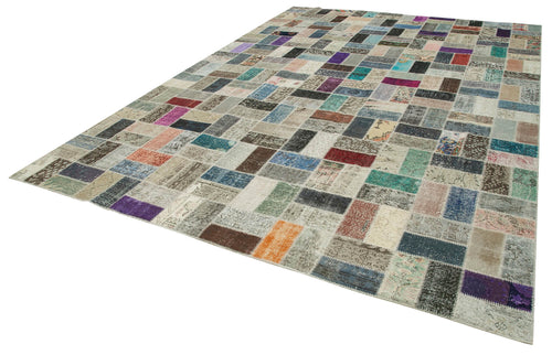 Kırk Yama Pembe Patchwork Pamuk Yün El Dokuma Halısı 297x414 Agacan