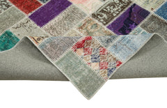 Kırk Yama Pembe Patchwork Pamuk Yün El Dokuma Halısı 297x414 Agacan