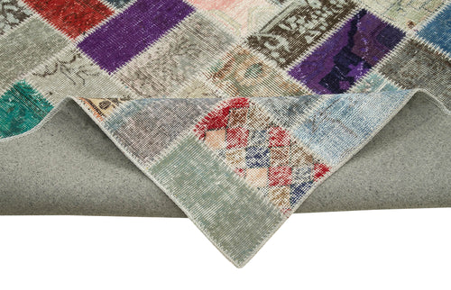 Kırk Yama Pembe Patchwork Pamuk Yün El Dokuma Halısı 297x414 Agacan