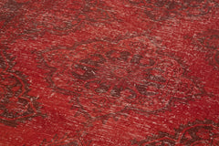 Zile Kırmızı Eskitme Pamuk Yün El Dokuma Halısı 152x381 Agacan
