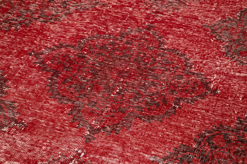 Zile Kırmızı Eskitme Pamuk Yün El Dokuma Halısı 135x381 Agacan