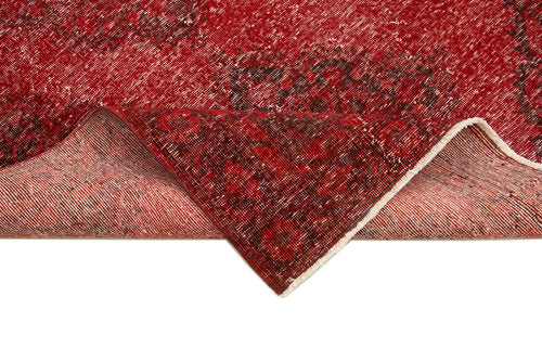 Zile Kırmızı Eskitme Pamuk Yün El Dokuma Halısı 135x381 Agacan