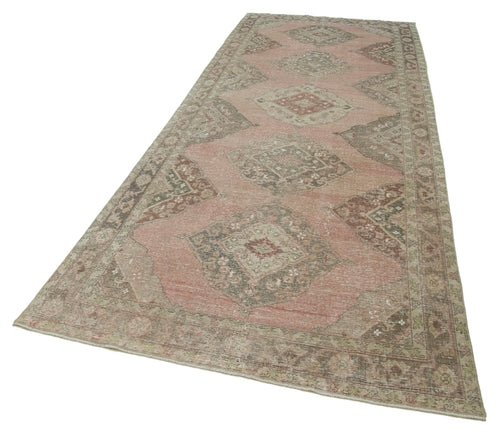 Zile Bej Eskitme Pamuk Yün El Dokuma Halısı 148x374 Agacan