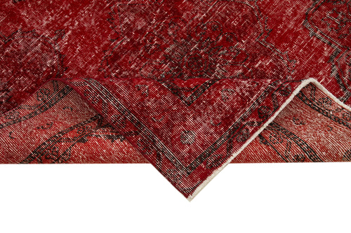Zile Kırmızı Eskitme Pamuk Yün El Dokuma Halısı 145x391 Agacan
