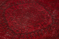 Zile Kırmızı Eskitme Pamuk Yün El Dokuma Halısı 147x387 Agacan