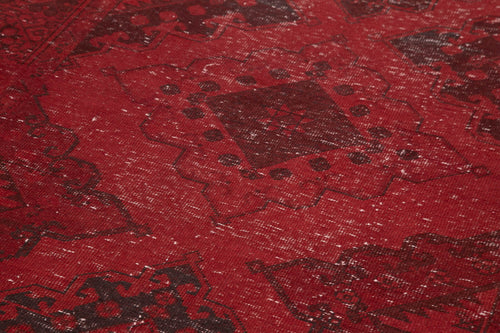 Zile Kırmızı Eskitme Pamuk Yün El Dokuma Halısı 145x387 Agacan