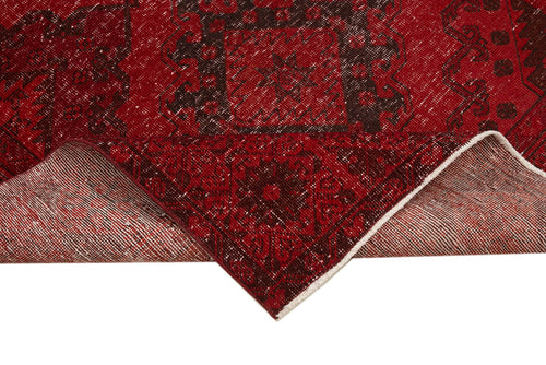 Zile Kırmızı Eskitme Pamuk Yün El Dokuma Halısı 145x387 Agacan