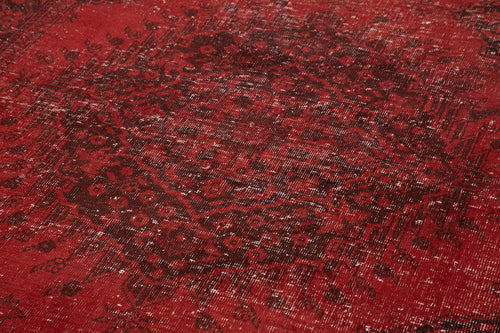 Zile Kırmızı Eskitme Pamuk Yün El Dokuma Halısı 148x410 Agacan