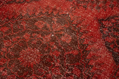 Zile Kırmızı Eskitme Pamuk Yün El Dokuma Halısı 141x385 Agacan