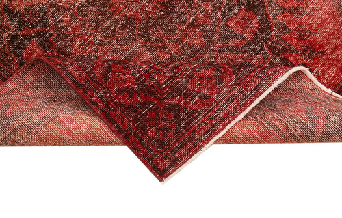 Zile Kırmızı Eskitme Pamuk Yün El Dokuma Halısı 141x385 Agacan