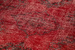 Zile Kırmızı Eskitme Pamuk Yün El Dokuma Halısı 146x390 Agacan