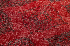 Zile Kırmızı Eskitme Pamuk Yün El Dokuma Halısı 144x400 Agacan