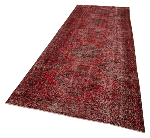 Zile Kırmızı Eskitme Pamuk Yün El Dokuma Halısı 143x388 Agacan