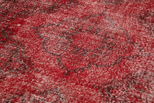 Zile Kırmızı Eskitme Pamuk Yün El Dokuma Halısı 143x388 Agacan