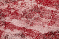 Zile Kırmızı Eskitme Pamuk Yün El Dokuma Halısı 146x383 Agacan