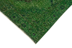Zile Yeşil Eskitme Pamuk Yün El Dokuma Halısı 131x385 Agacan
