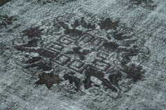 Oyma Vintage Siyah Eskitme Pamuk Yün El Dokuma Halısı 214x315 Agacan