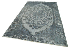 Oyma Vintage Gri Eskitme Pamuk Yün El Dokuma Halısı 180x290 Agacan