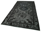 Oyma Vintage Siyah Eskitme Pamuk Yün El Dokuma Halısı 160x299 Agacan