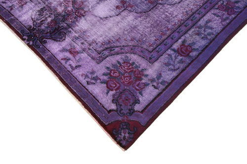 Oyma Vintage Mor Eskitme Pamuk Yün El Dokuma Halısı 170x270 Agacan