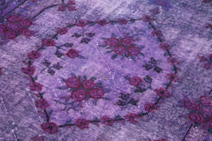 Oyma Vintage Mor Eskitme Pamuk Yün El Dokuma Halısı 170x270 Agacan