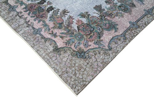 Oyma Vintage Gri Eskitme Pamuk Yün El Dokuma Halısı 165x305 Agacan