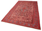 Oyma Vintage Kırmızı Eskitme Pamuk Yün El Dokuma Halısı 175x280 Agacan