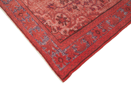 Oyma Vintage Kırmızı Eskitme Pamuk Yün El Dokuma Halısı 175x280 Agacan