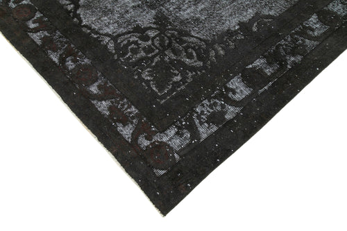 Oyma Vintage Siyah Eskitme Pamuk Yün El Dokuma Halısı 198x310 Agacan