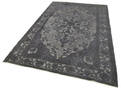 Oyma Vintage Gri Eskitme Pamuk Yün El Dokuma Halısı 172x268 Agacan