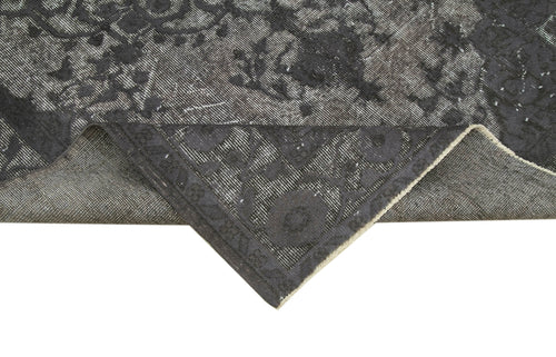 Oyma Vintage Gri Eskitme Pamuk Yün El Dokuma Halısı 172x268 Agacan