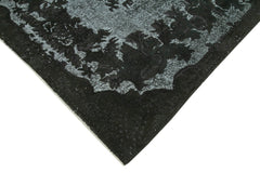 Oyma Vintage Siyah Eskitme Pamuk Yün El Dokuma Halısı 167x300 Agacan