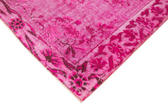 Oyma Vintage Pembe Eskitme Pamuk Yün El Dokuma Halısı 191x300 Agacan