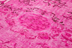 Oyma Vintage Pembe Eskitme Pamuk Yün El Dokuma Halısı 191x300 Agacan