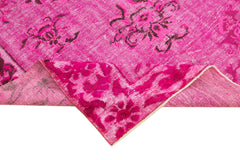 Oyma Vintage Pembe Eskitme Pamuk Yün El Dokuma Halısı 191x300 Agacan