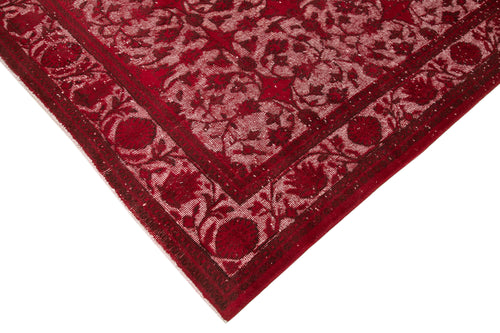 Oyma Vintage Kırmızı Eskitme Pamuk Yün El Dokuma Halısı 216x309 Agacan