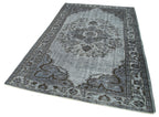 Oyma Vintage Gri Eskitme Pamuk Yün El Dokuma Halısı 160x258 Agacan