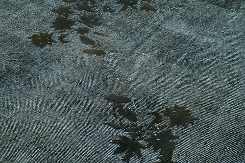 Oyma Vintage Siyah Eskitme Pamuk Yün El Dokuma Halısı 213x305 Agacan